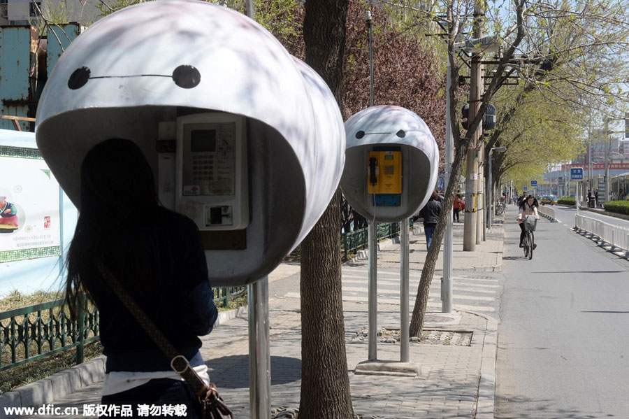 Phone booths are given Baymax makeover