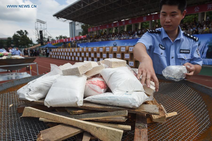 More than 1,200 kgs of drugs destroyed in SW China