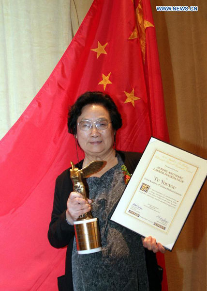 Tu first Chinese to win Nobel Prize in Medicine