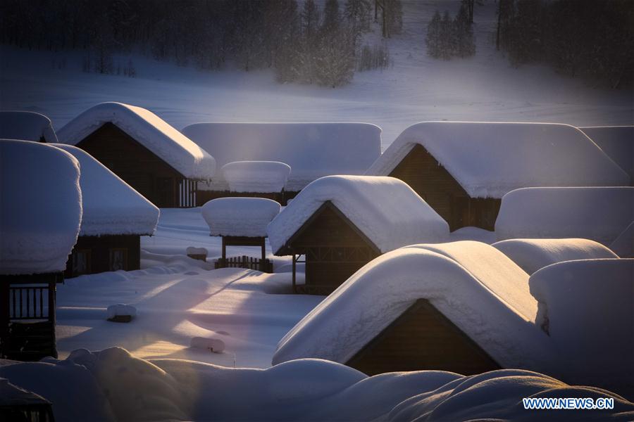 Snow brings fun to Xinjiang village