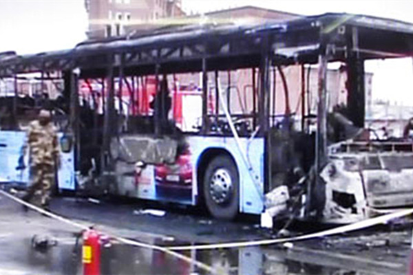 Arson suspect detained in deadly NW China bus fire