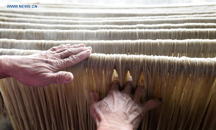 Villagers make sweet potato vermicelli in China's Guangxi