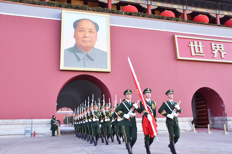 Practice makes perfect for flag party on eve of Year of the Monkey