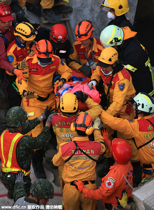 8-year-girl rescued 60 hrs after Taiwan quake, toll rises to 40