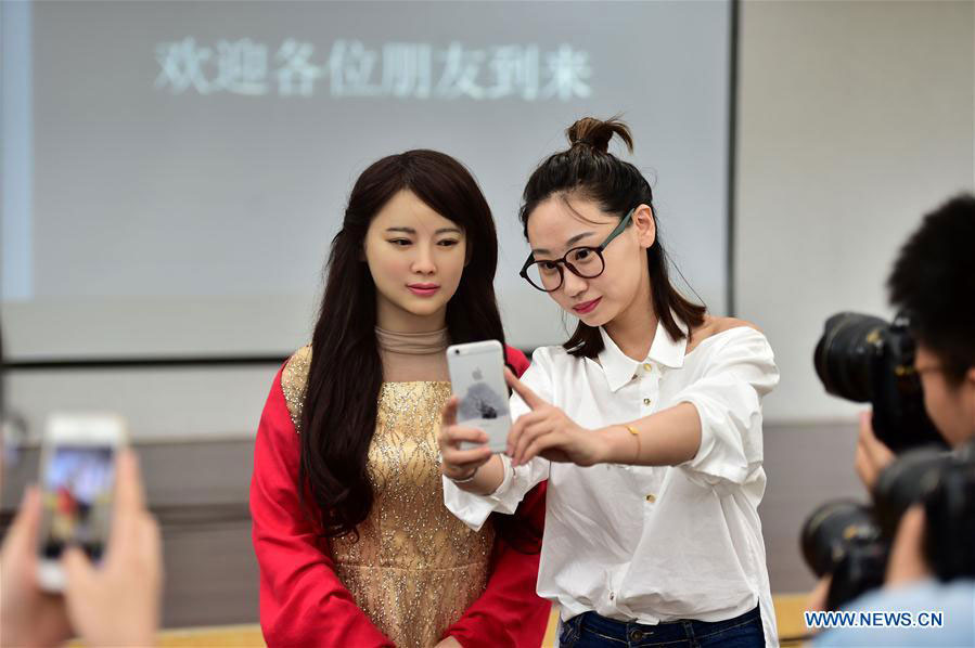 New interactive 'robot goddess' unveiled in east China