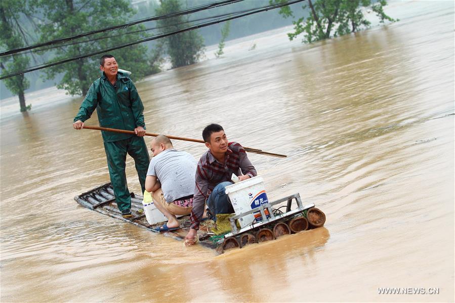 Shunchang County in E China's Fujian flooded by water