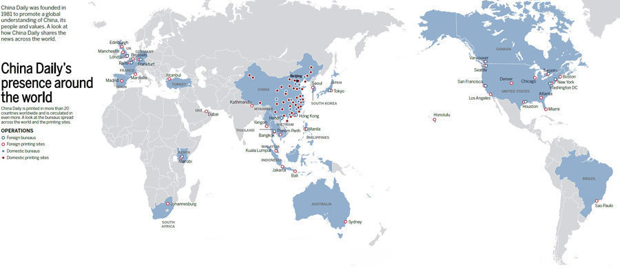 China Daily's presence around the world