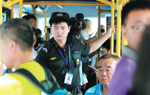 Use of bus security guards to spread