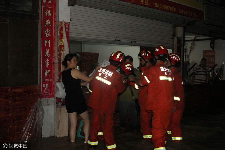 Rescue work at the typhoon-hit provinces