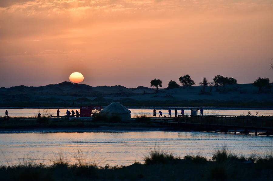 Ejin oasis in N China famous for diversiform-leaved poplar forests