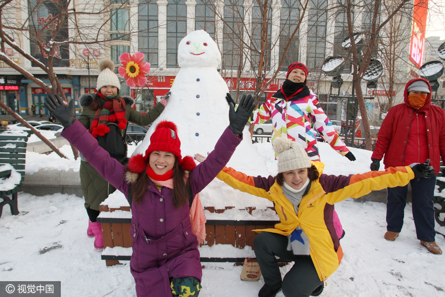 Harbin experiences biggest snowfall of the season