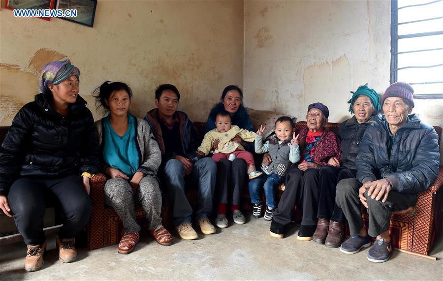 102-year-old woman with her happy life in Yunnan