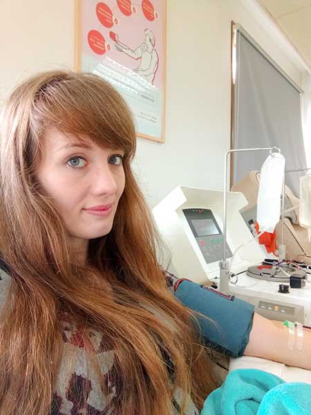 Foreigner donates rare blood type