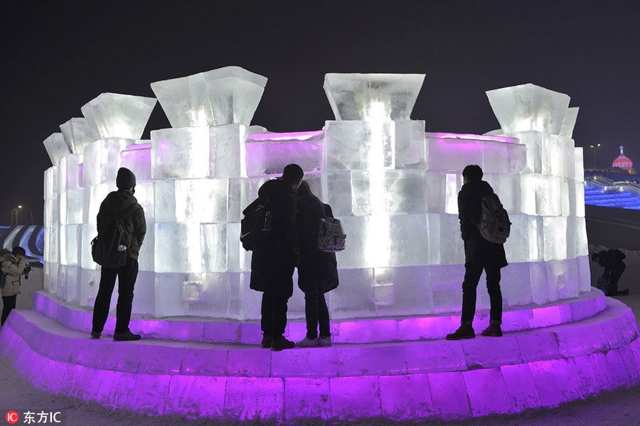 Harbin welcomes New Year with snow and ice