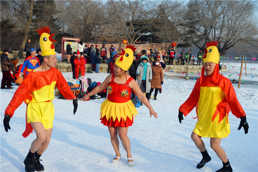 Winter swimmers celebrate Year of the Rooster
