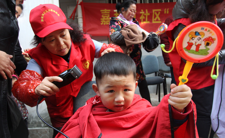 Getting haircuts for good luck