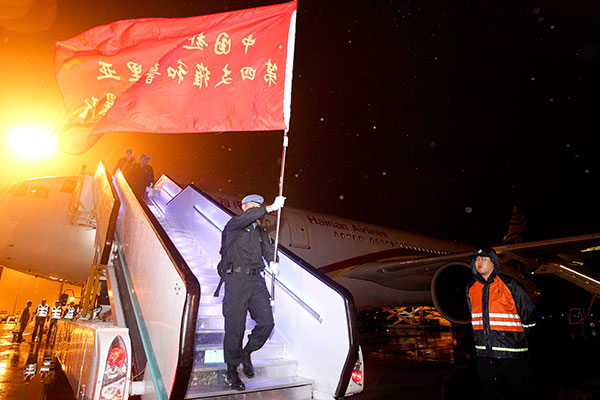 140 Chinese peacekeepers return from UN mission in Liberia