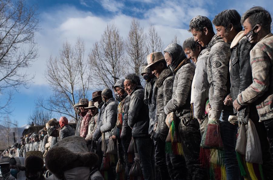 Tibetans end new year celebrations with white carnival