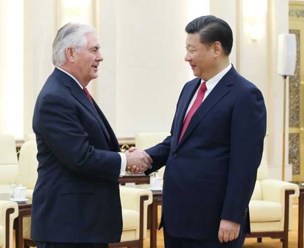 Cooperation is correct choice, Xi tells Tillerson