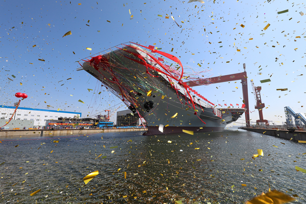 China launches first domestically developed aircraft carrier