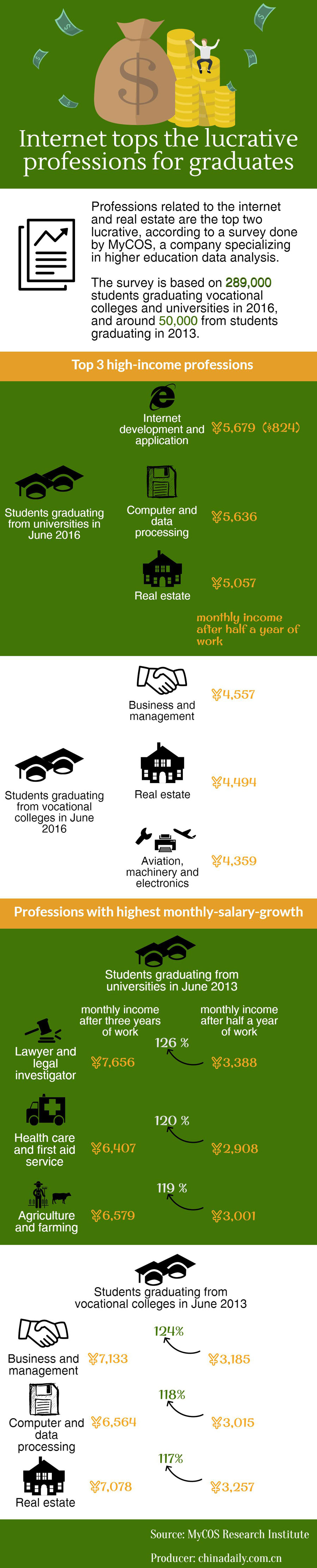 Internet tops the lucrative professions for graduates
