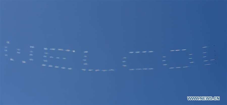 Aerobatics aircraft perform at air show in Henan