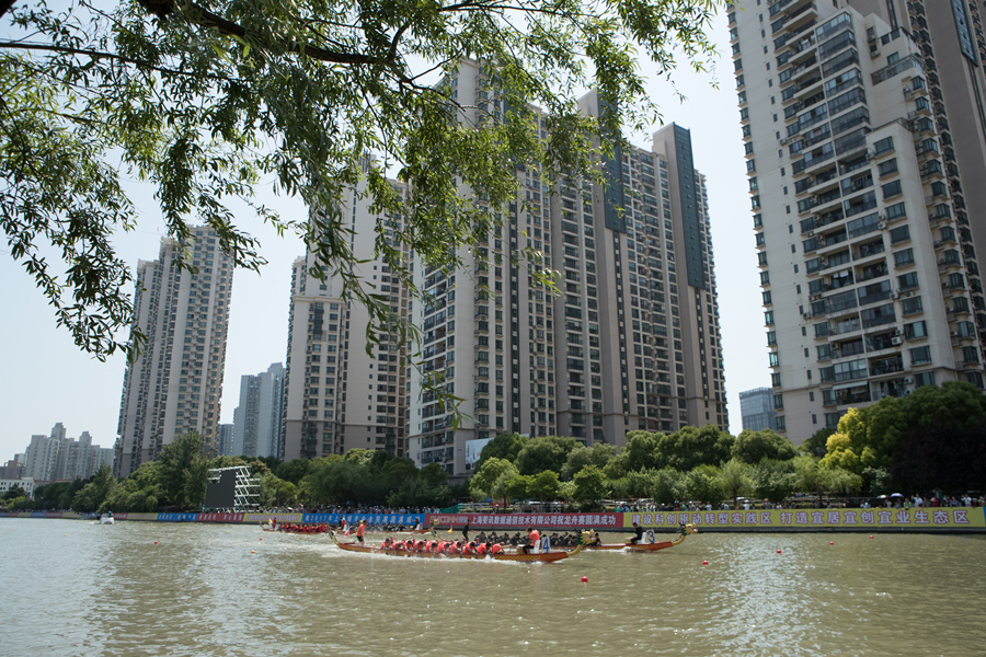 Shanghai dragon boat races draw crowds