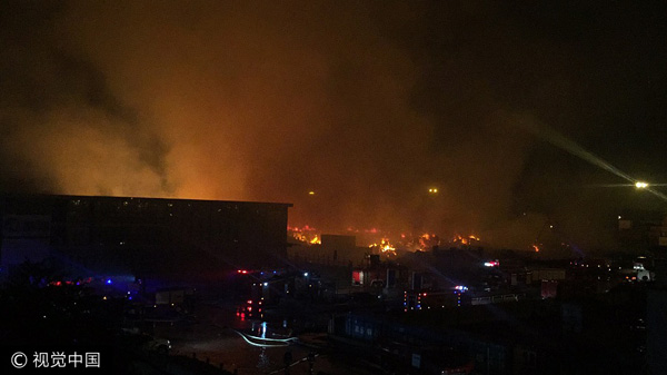 Fire under control in North China's Tianjin Port