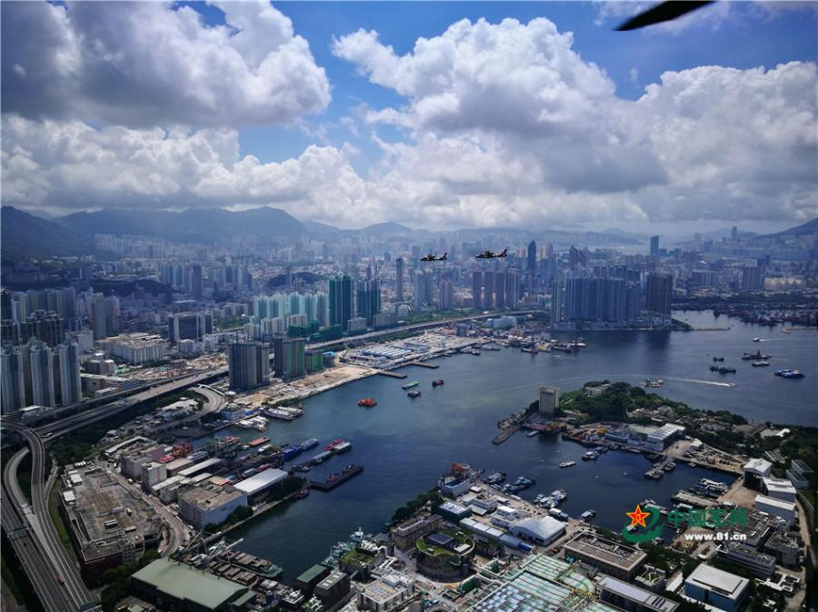 PLA Hong Kong Garrison conducts air and sea patrols