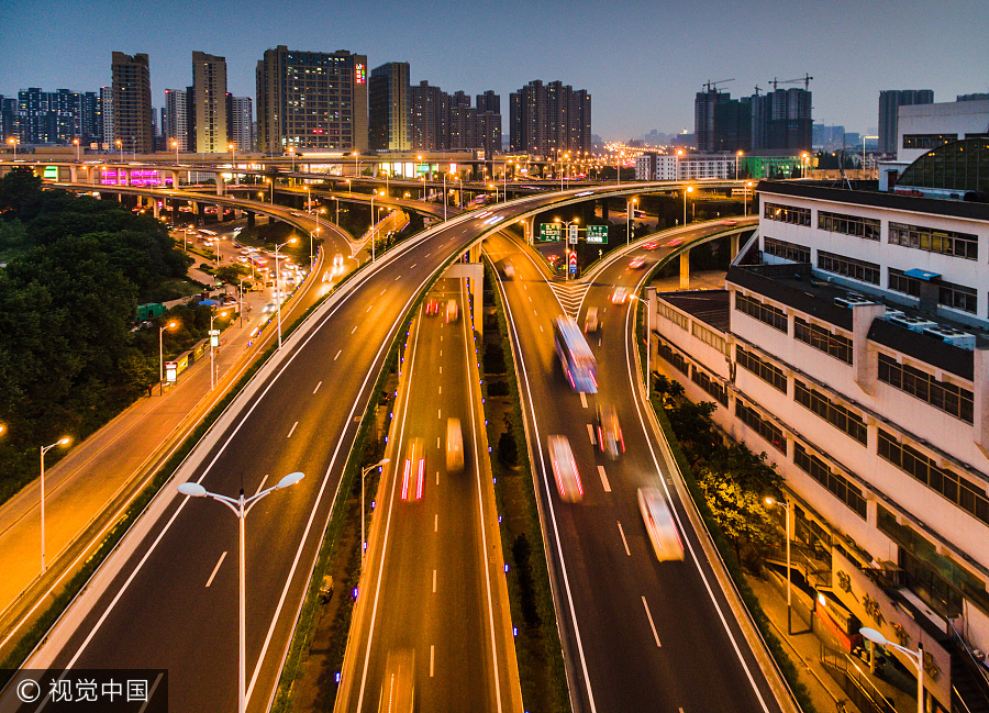 Nanjing overpass an impressive sight from the air