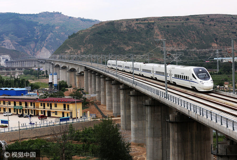 Bullet train connects NW region to the rest of China