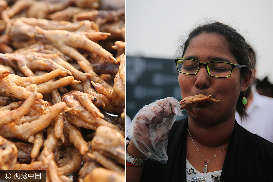 Foreigners take on challenge of wacky Chinese snacks