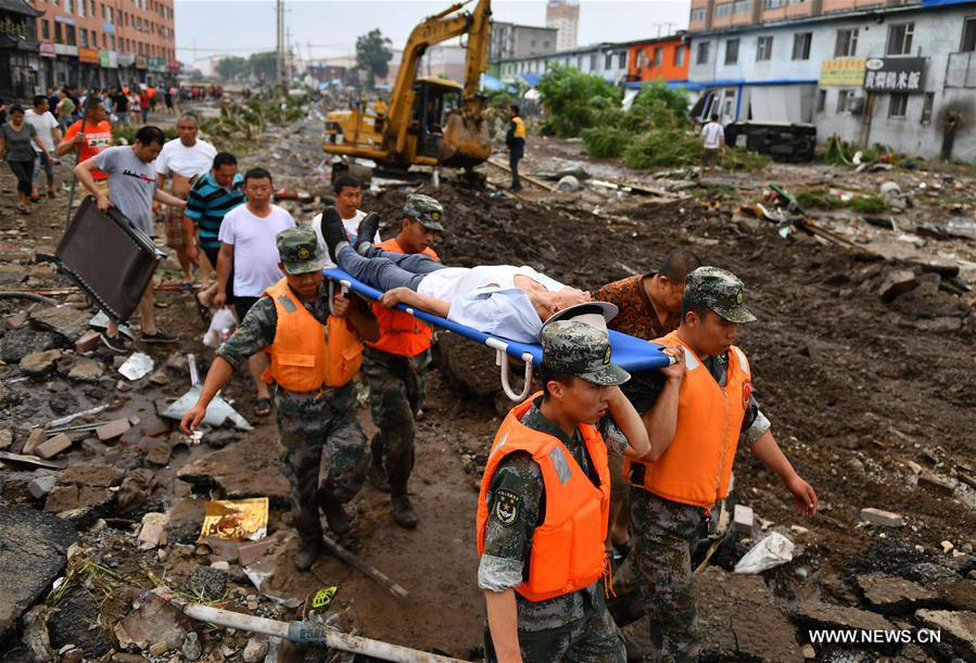 75,000 people relocated in rain-ravaged NE China county