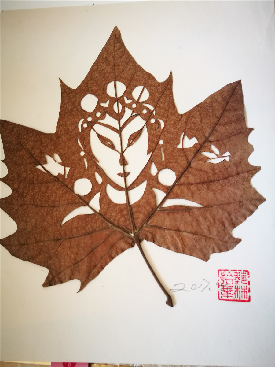 Fallen leaves transform into works of art