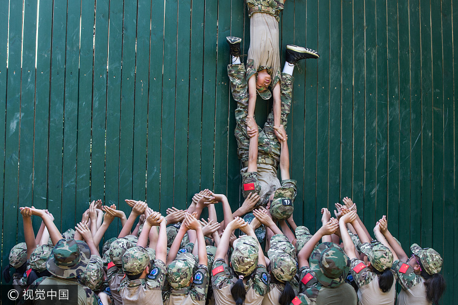 Student toughened up in military training