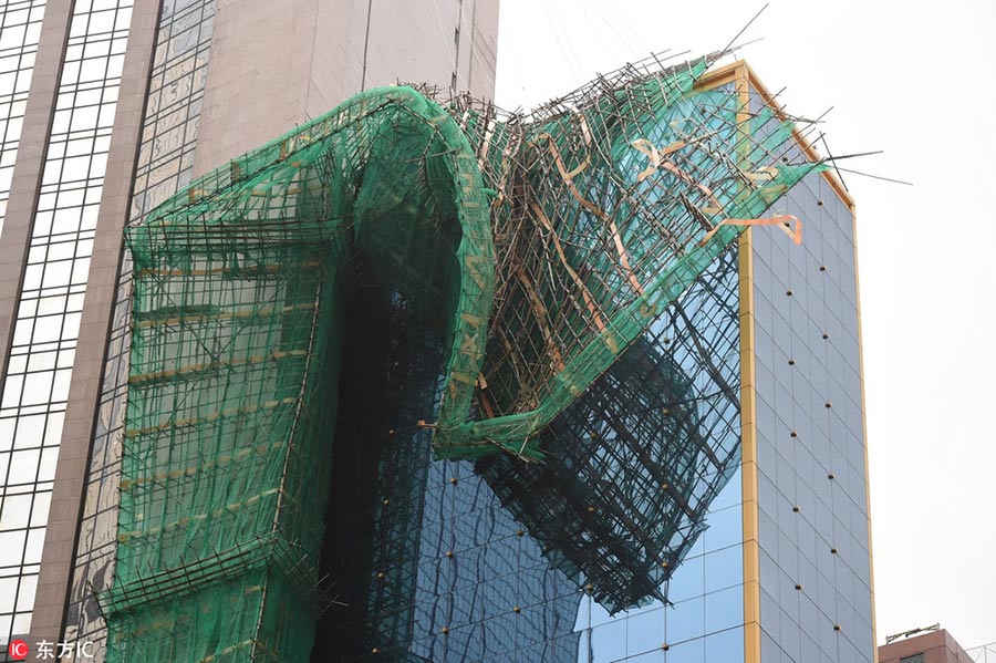 Typhoon Hato leaves a mess