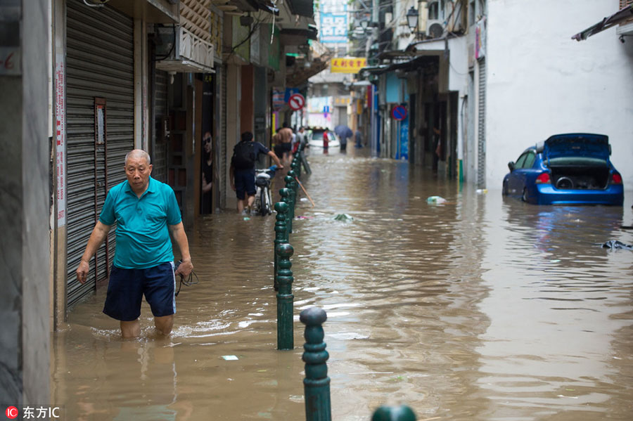 Typhoon Hato leaves a mess