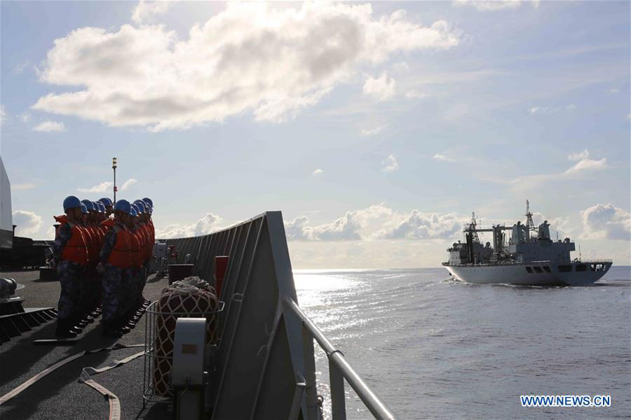 Chinese naval fleet stages live-fire drill in Indian Ocean