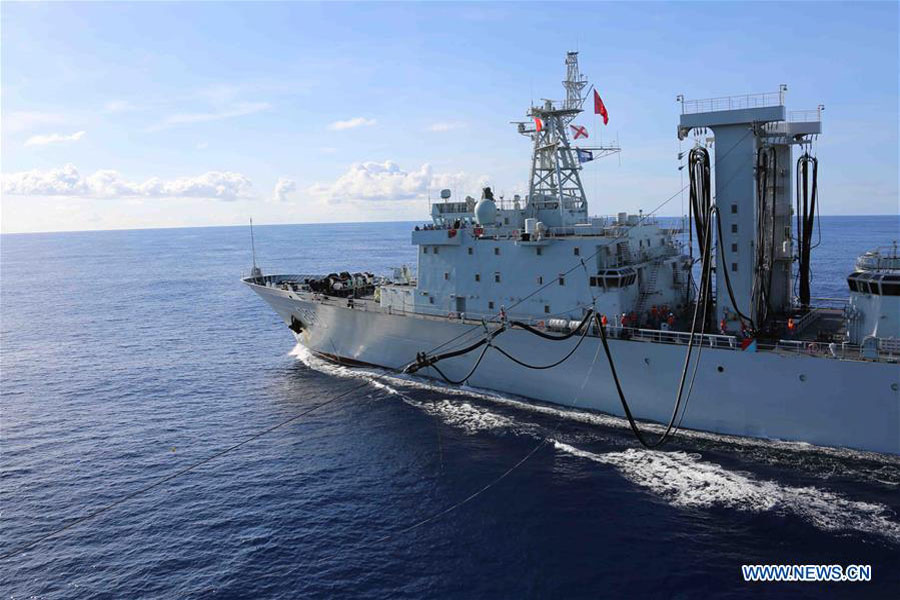 Chinese naval fleet stages live-fire drill in Indian Ocean