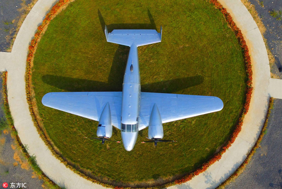 World War II-era aircrafts seen on display in NE China