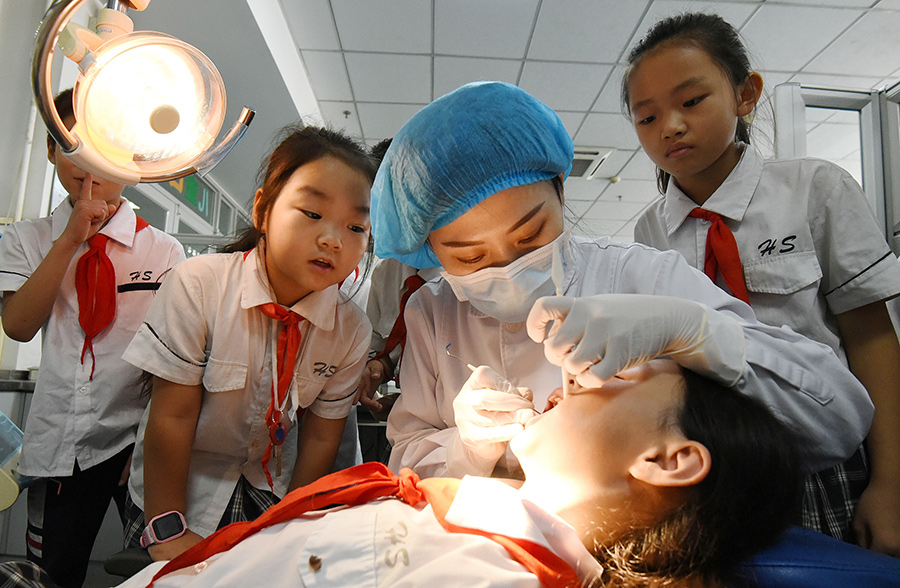 Students learn about oral hygiene ahead of national day for dental care