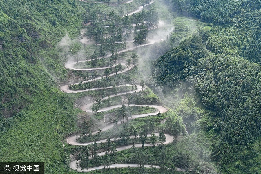 Stunning winding roads of China