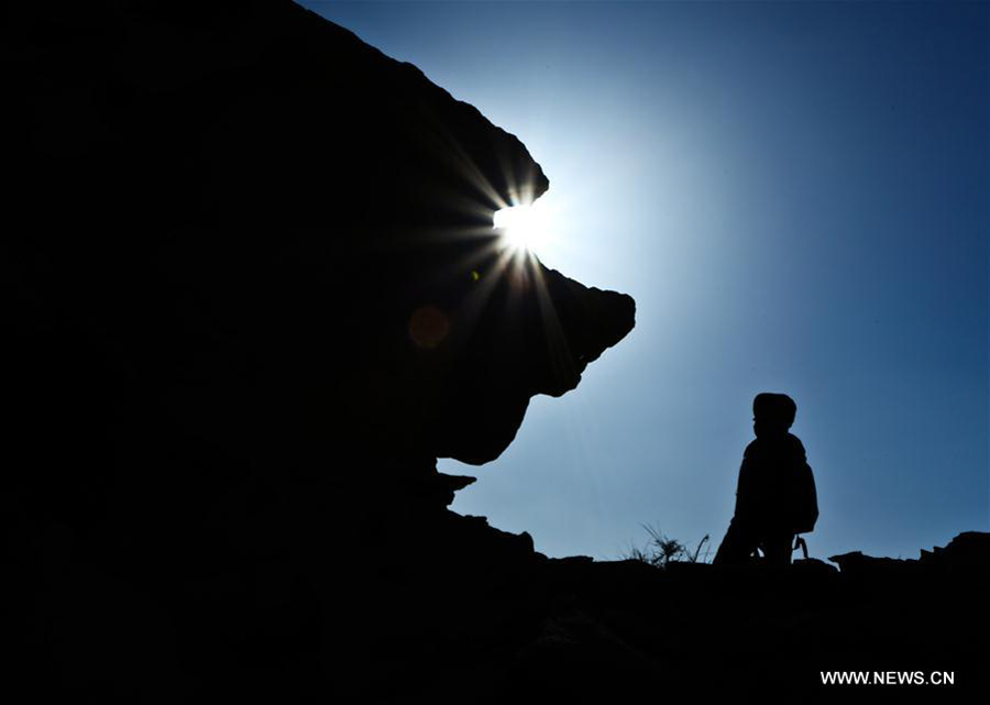 Tourists visit Gobi area in Inner Mongolia