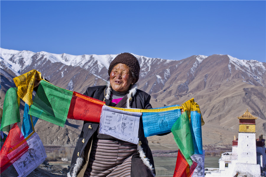 Wide-angel view of Tibet