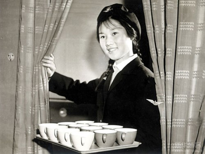 An air stewardess in 1970s