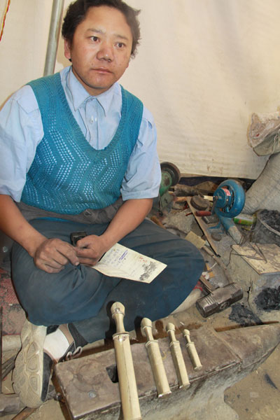 Tibetan knife maker a master craftsman