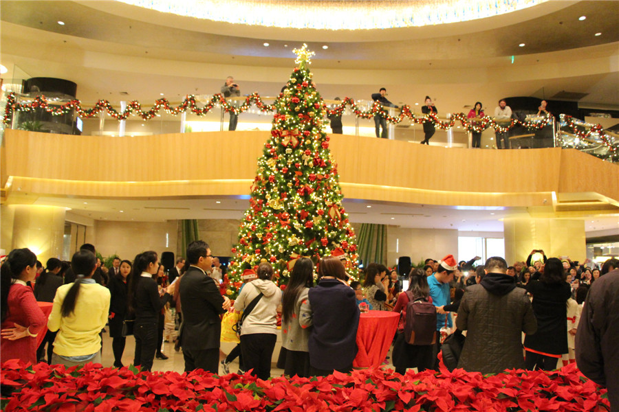 Beijing baignée dans l'ambiance de noël