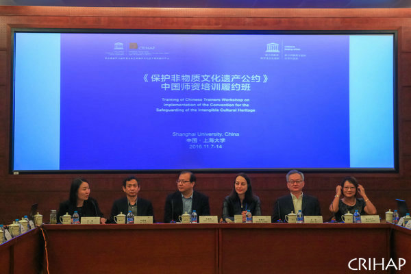 CRIHAP’s Training of Chinese Trainers’ Workshop on the Implementation of the 2003 Convention held in Shanghai