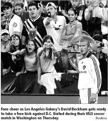Beckham makes low-key MLS debut