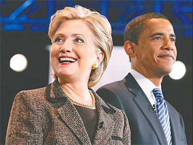 Obama in bruising battle with Clinton